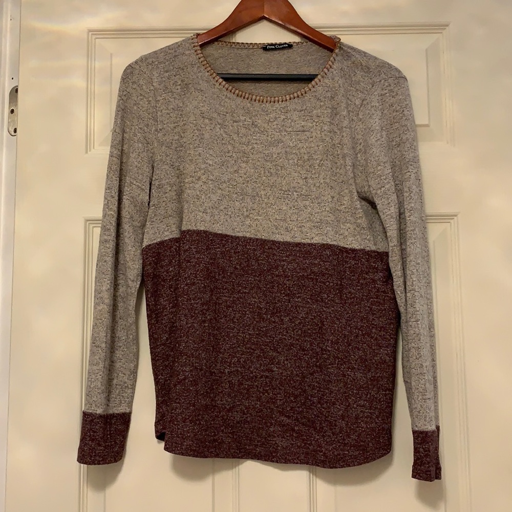 Pink Clover color block sweater
